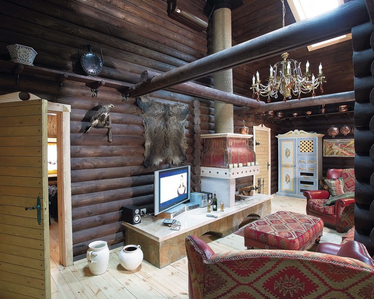 Интерьер гостиной в деревянном доме: дизайн и отделка гостиной из дерева (40 фото)